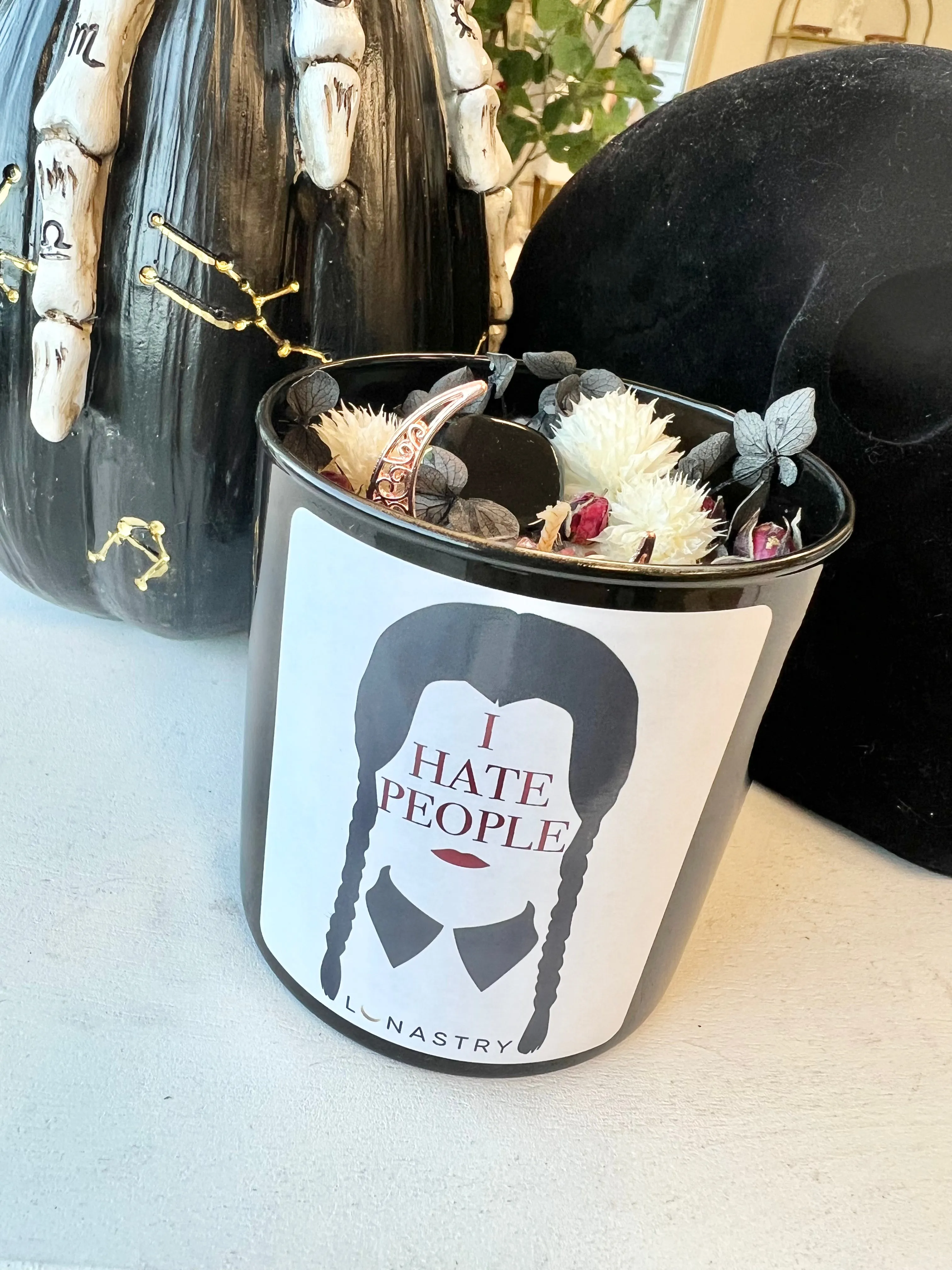 Wednesday I hate people candle
