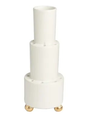 White 16- Hole Tulipiere with Gold Feet