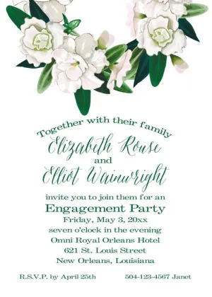 WHITE AZALEAS CUSTOM INVITATION