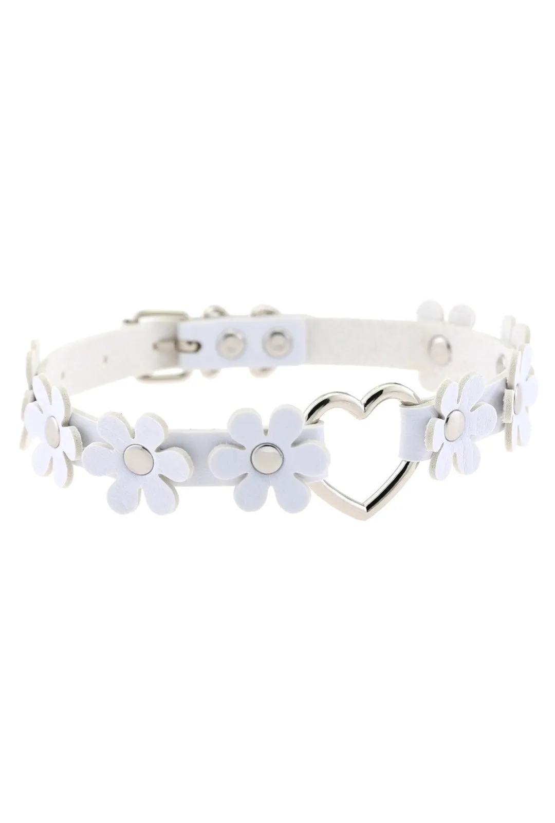 White Flower & Heart Choker