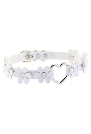 White Flower & Heart Choker