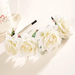 White Rose Headband