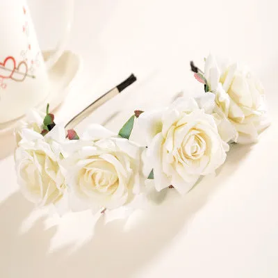 White Rose Headband
