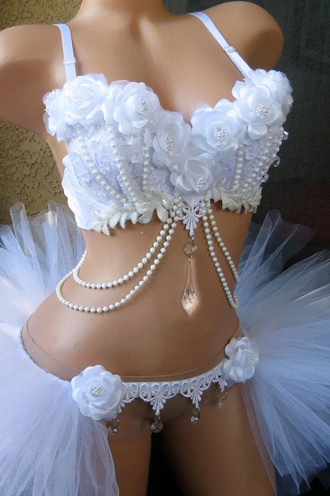 White Roses Rave Outfit