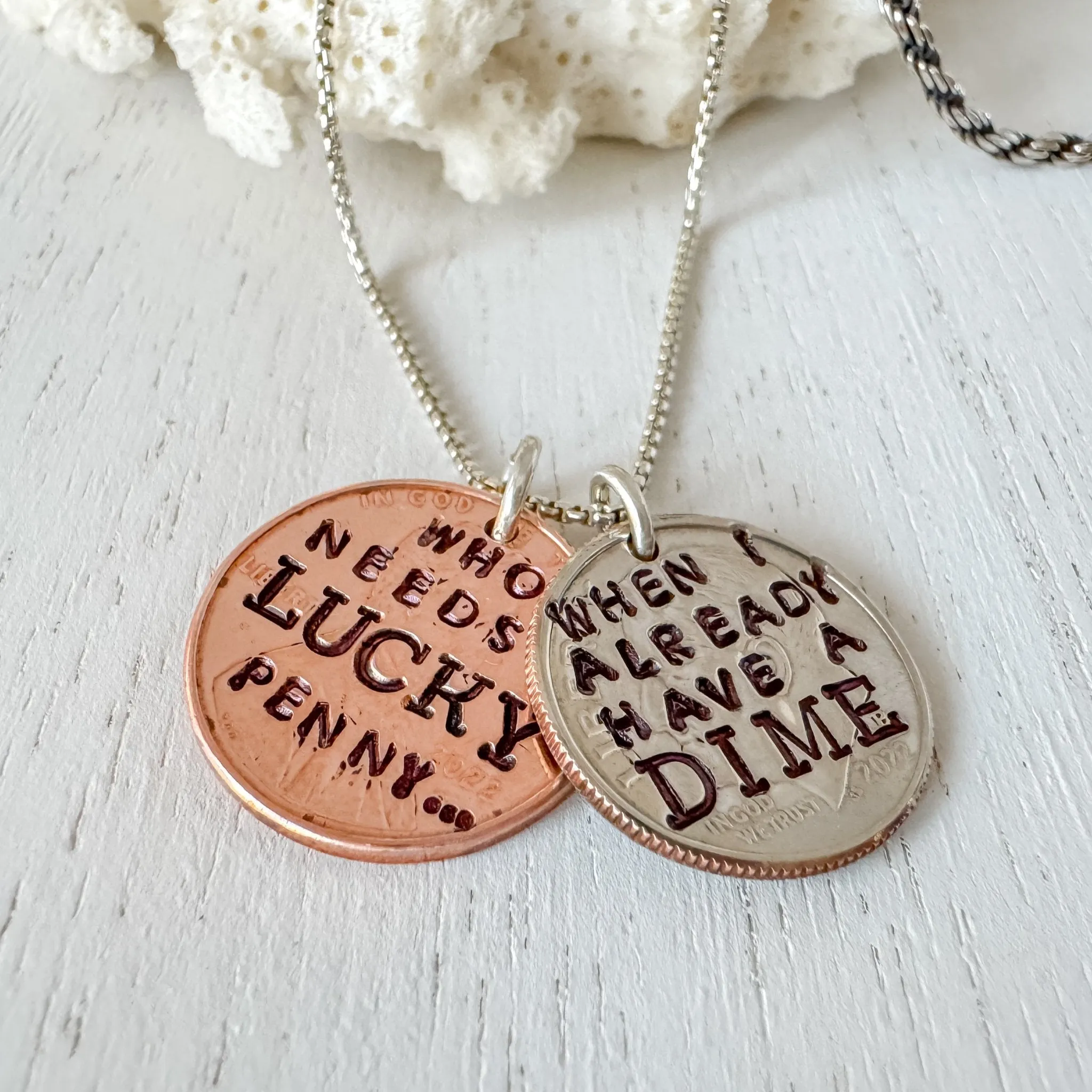 Who Needs A LUCKY Penny Necklace - I already have a DIME