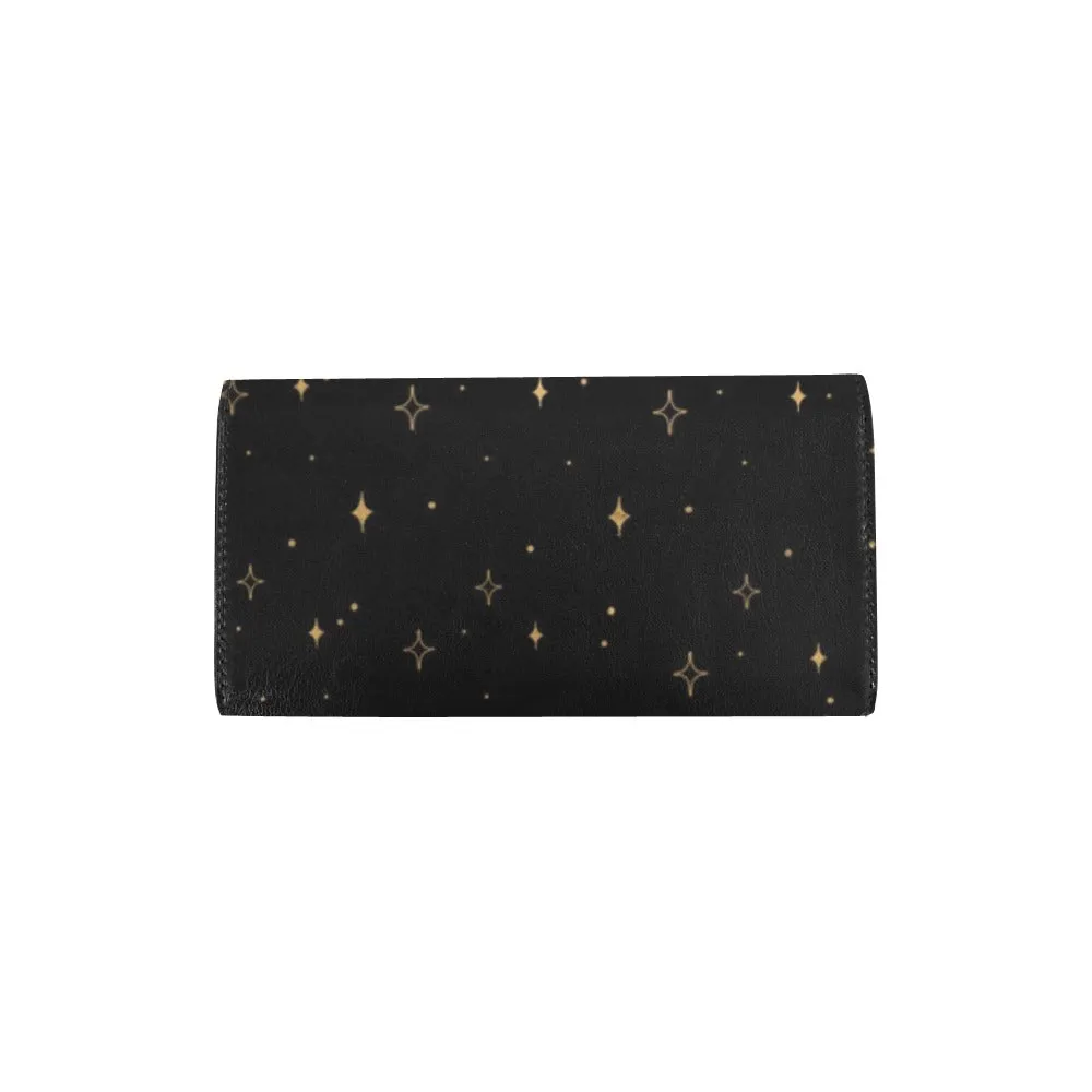 Witchy Moon Trifold Wallet Flowers & Leaves
