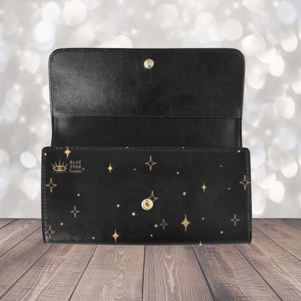 Witchy Moon Trifold Wallet Flowers & Leaves
