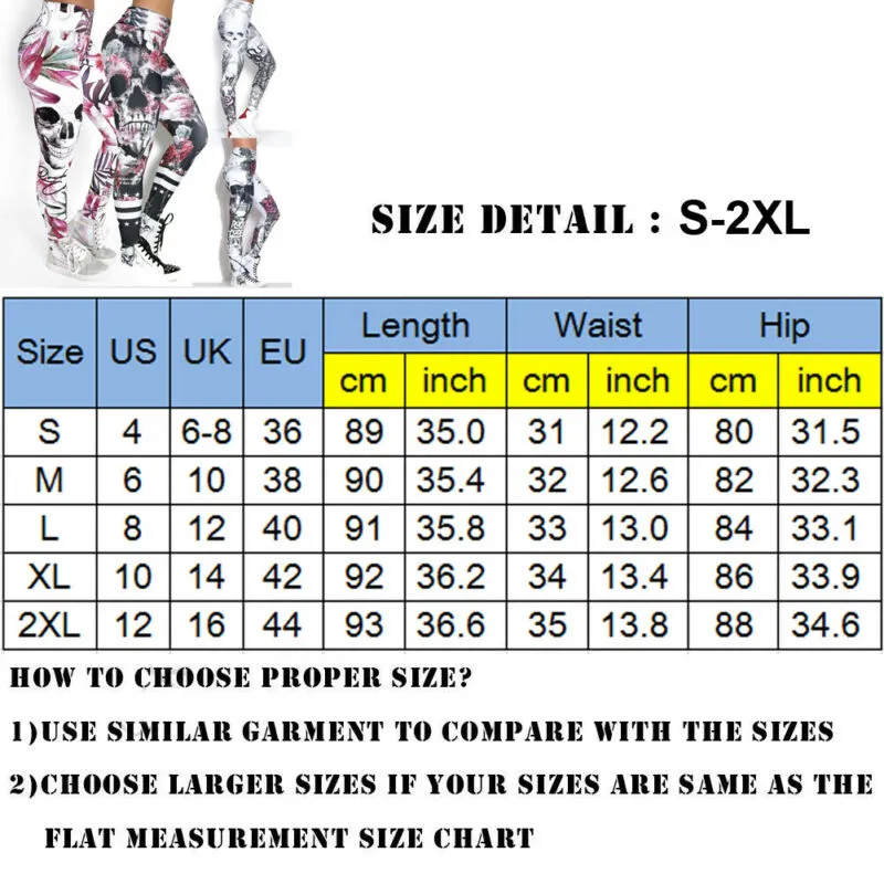 Women's Sexy Skull Head Slim Elastic leggings