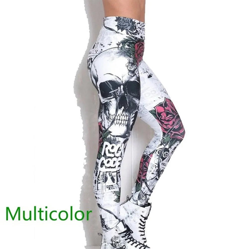 Women's Sexy Skull Head Slim Elastic leggings