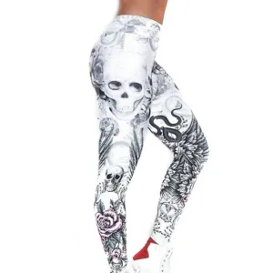 Women's Sexy Skull Head Slim Elastic leggings