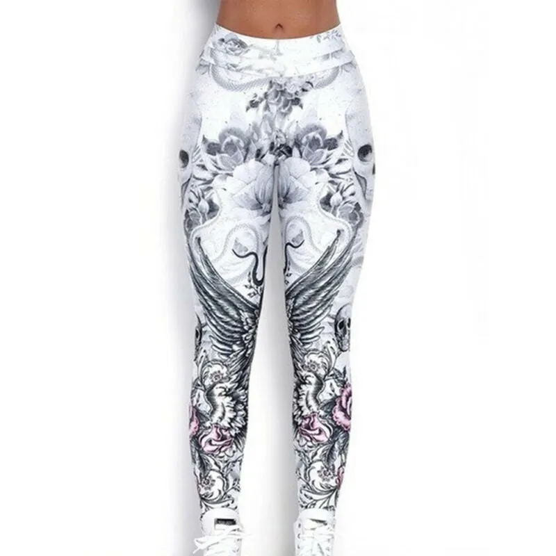 Women's Sexy Skull Head Slim Elastic leggings