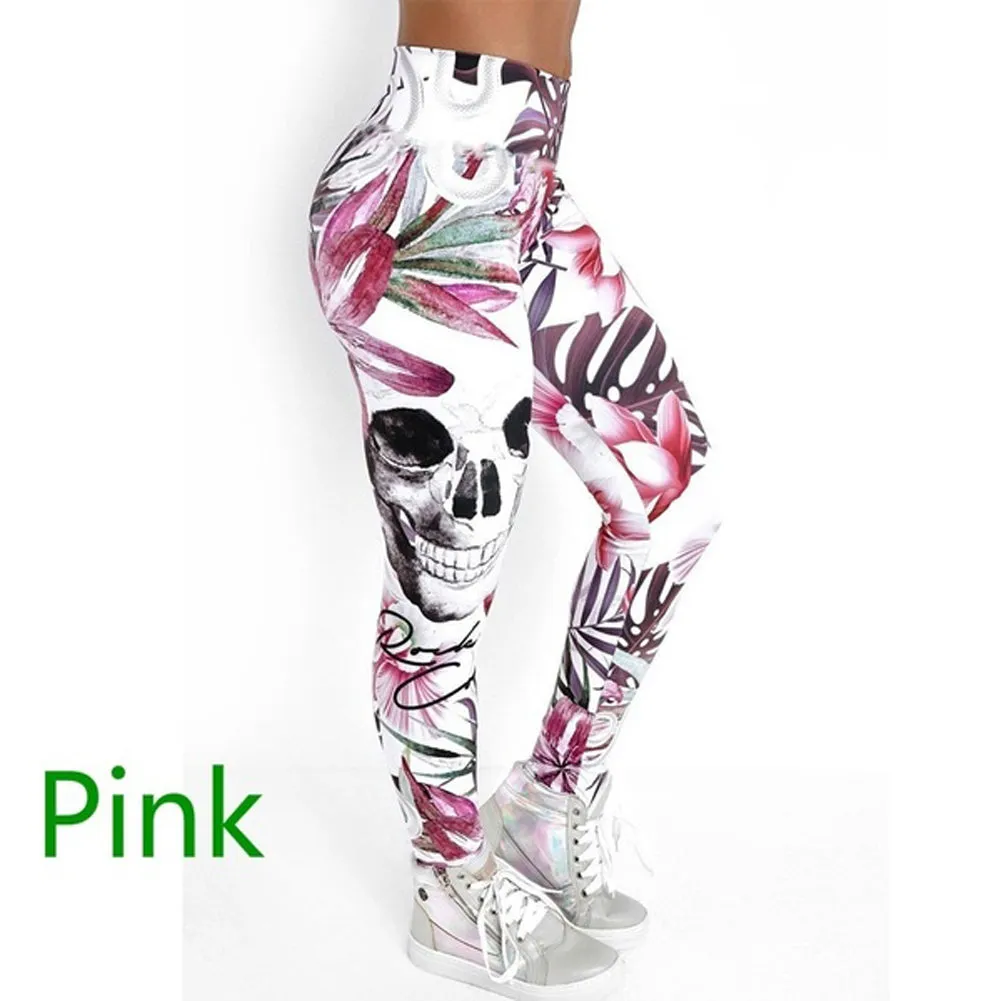 Women's Sexy Skull Head Slim Elastic leggings