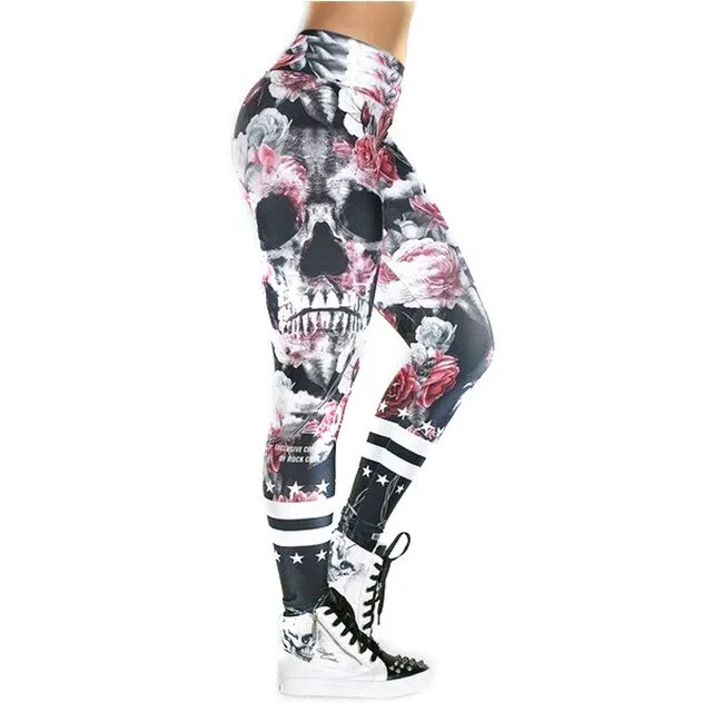 Women's Sexy Skull Head Slim Elastic leggings