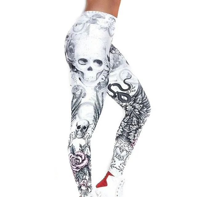 Women's Sexy Skull Head Slim Elastic leggings