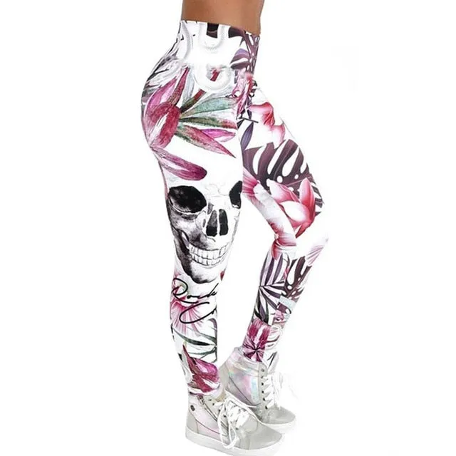Women's Sexy Skull Head Slim Elastic leggings