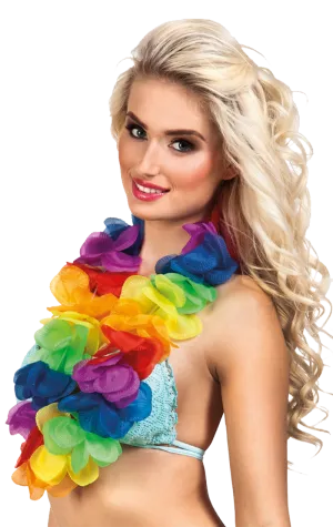 X Large Rainbow Hawaiian Lei