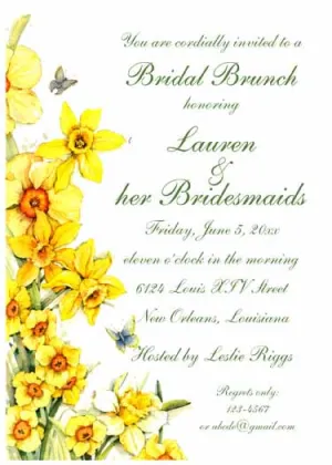 YELLOW DANDELIONS CUSTOM INVITATION