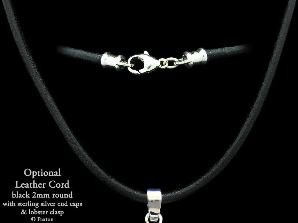 Zombie Head Charm Necklace Sterling Silver